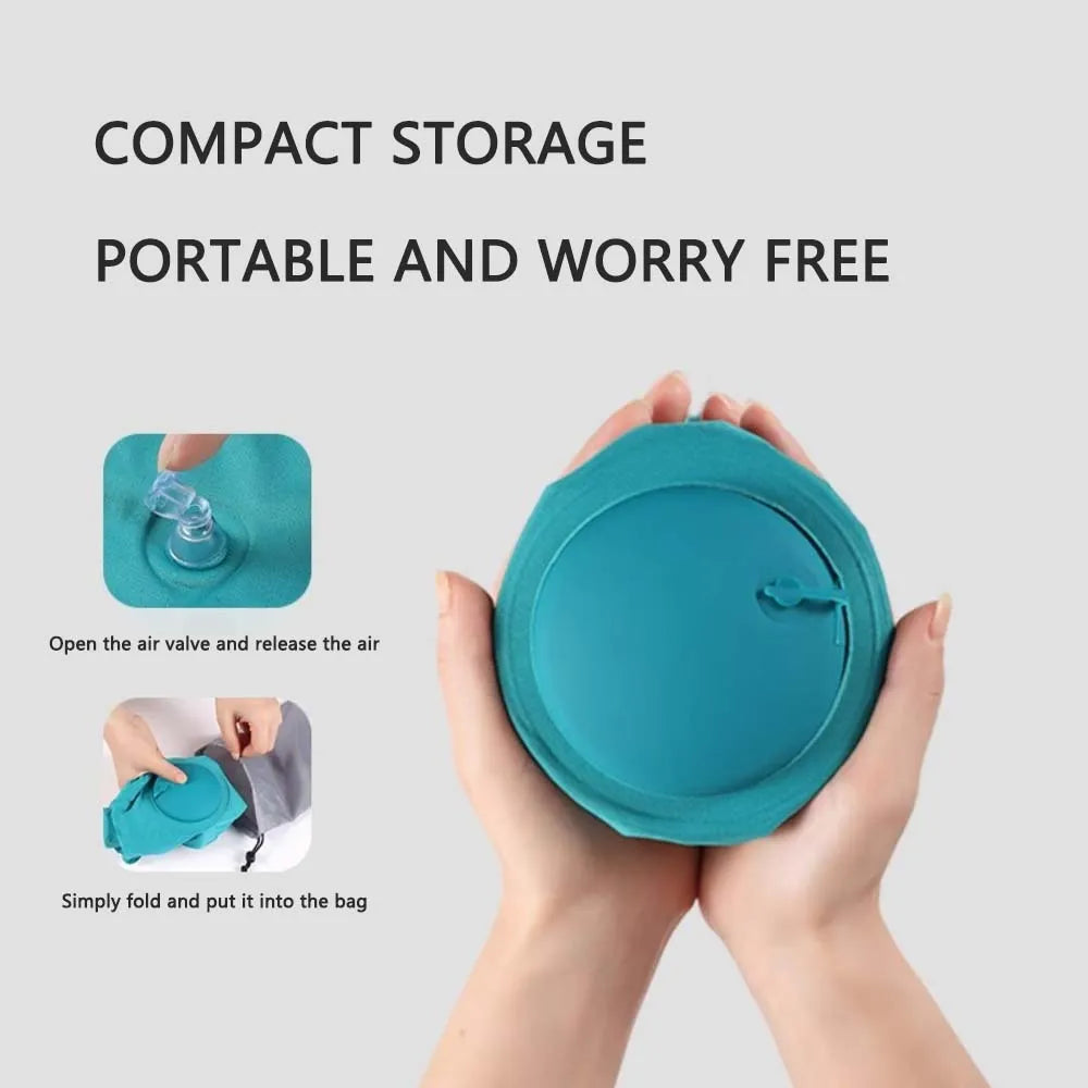 Ice Silk Inflatable U-shaped Pillow