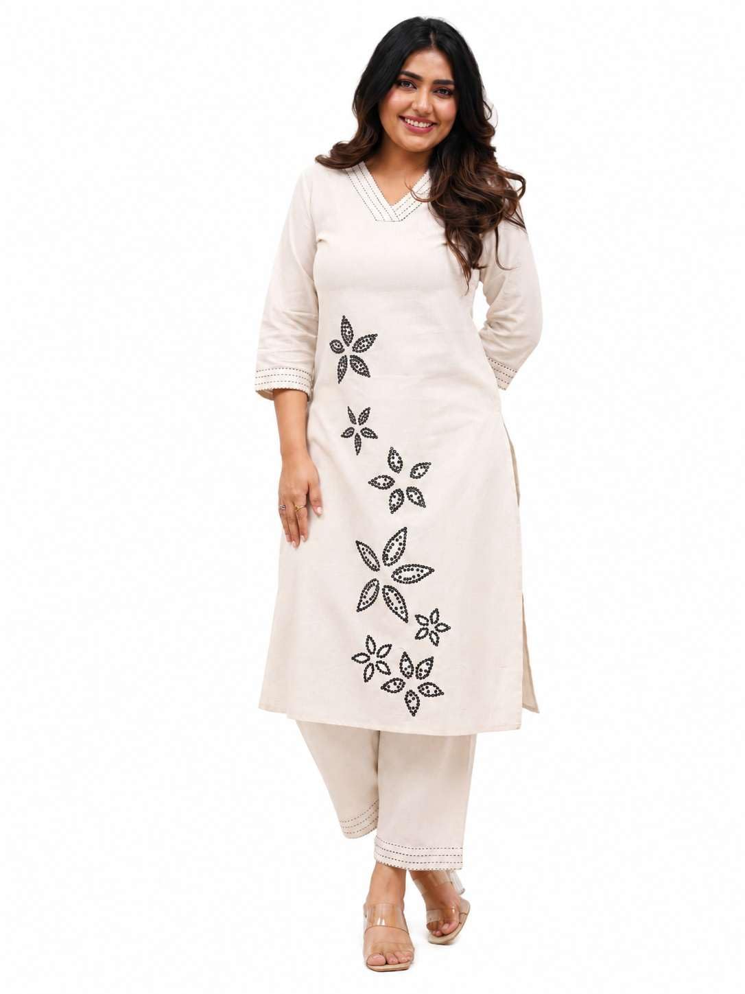 Women's Cotton Printed Straight kurti With Relaxed fit Pant