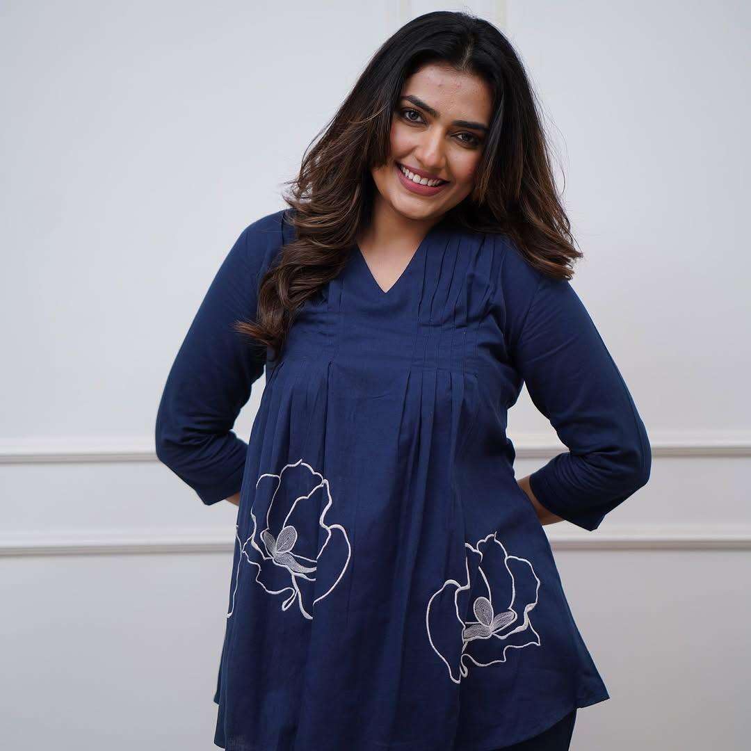 Women's Cotton Embroidered Co-ord Set 2 Piece Top Bottom Set