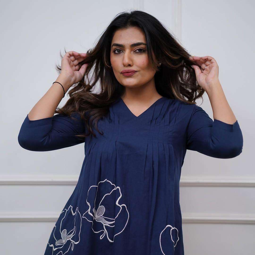 Women's Cotton Embroidered Co-ord Set 2 Piece Top Bottom Set
