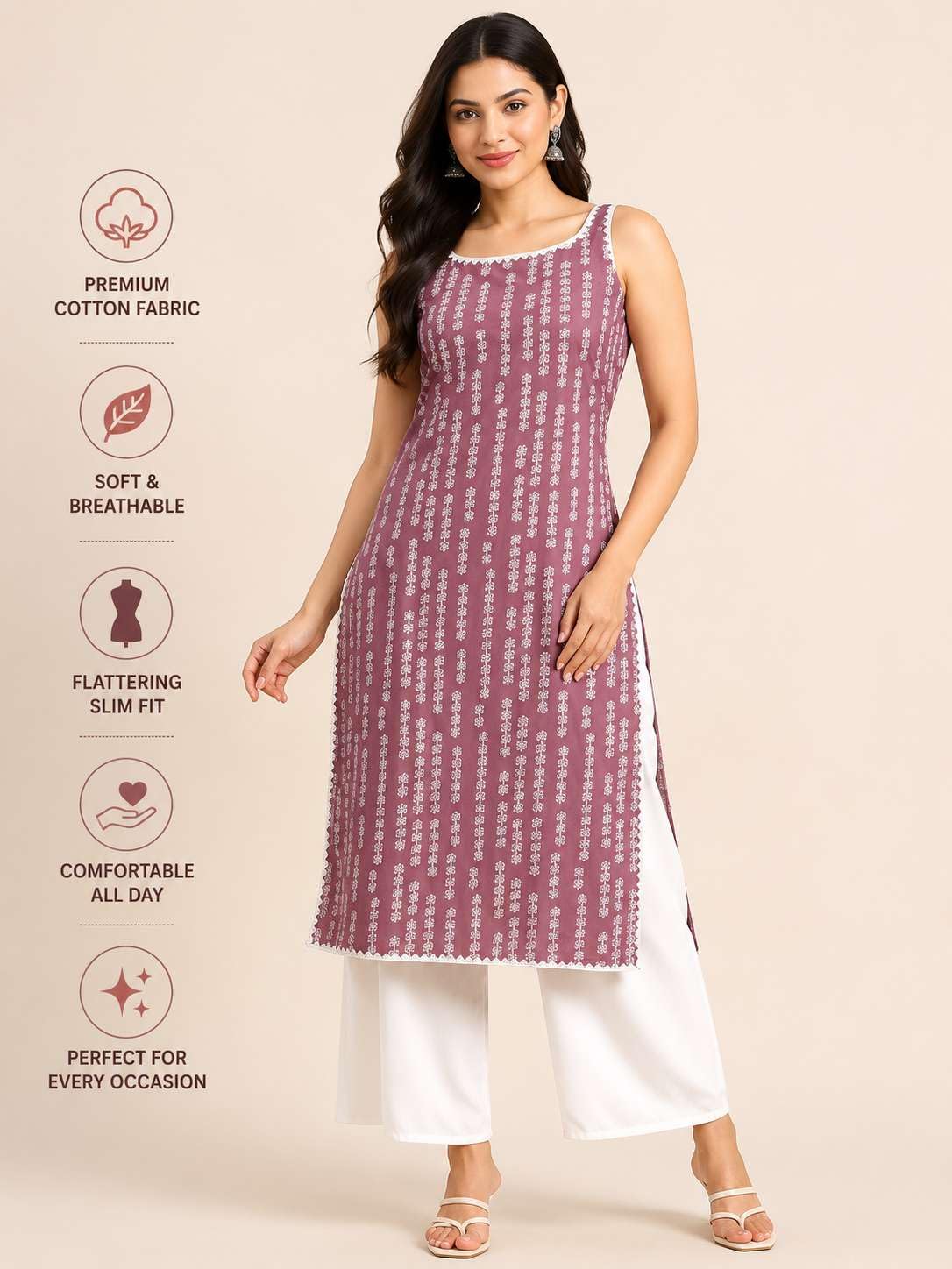 Women's Rayon Printed Straight Kurti With Pant Set