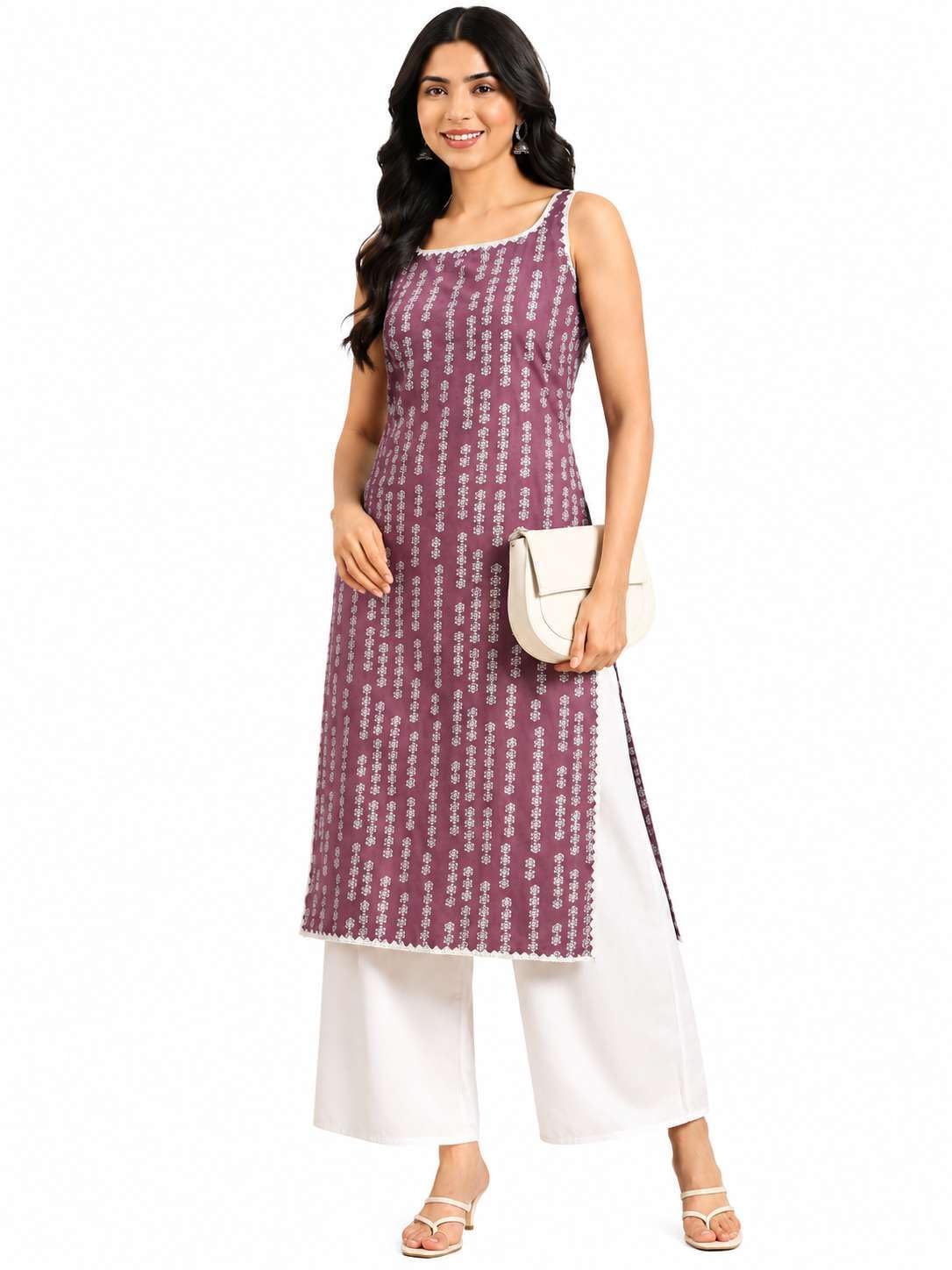 Women's Rayon Printed Straight Kurti With Pant Set