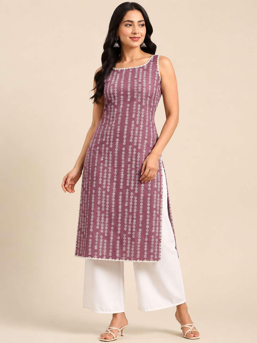 Women's Rayon Printed Straight Kurti With Pant Set