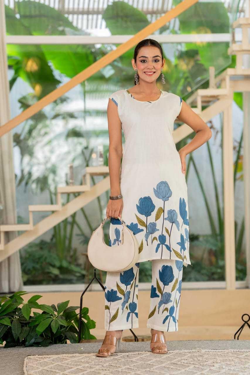 Women's Cotton Floral Printed Straight Kurti With Pant - UG-10