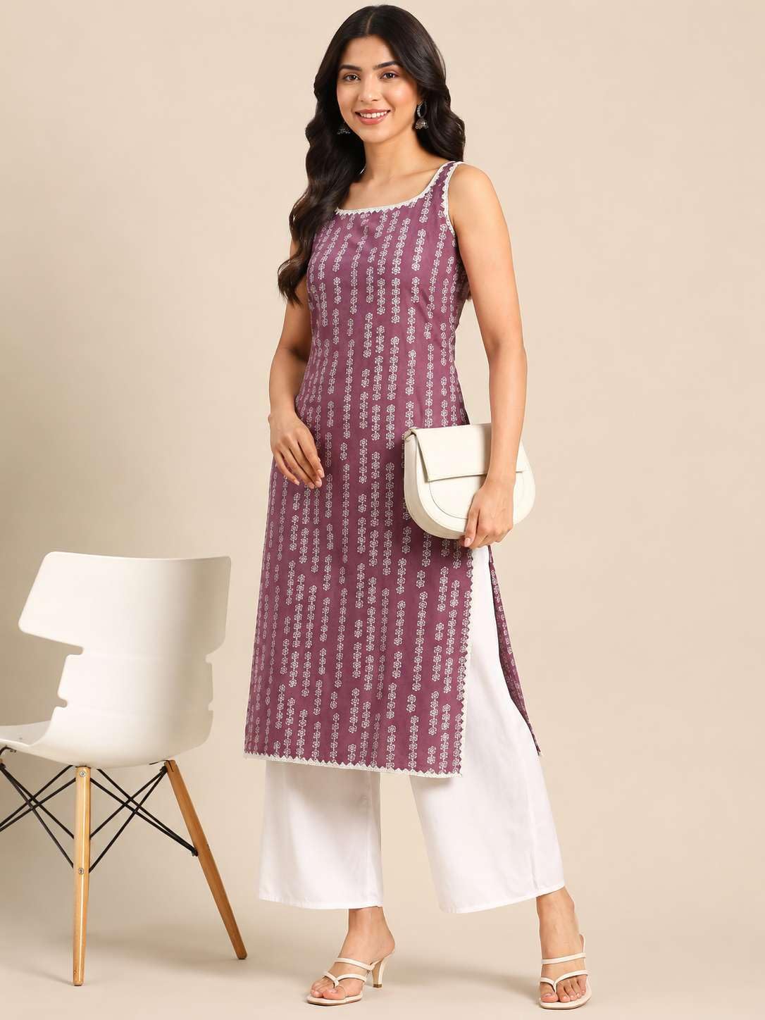 Women's Rayon Printed Straight Kurti With Pant Set