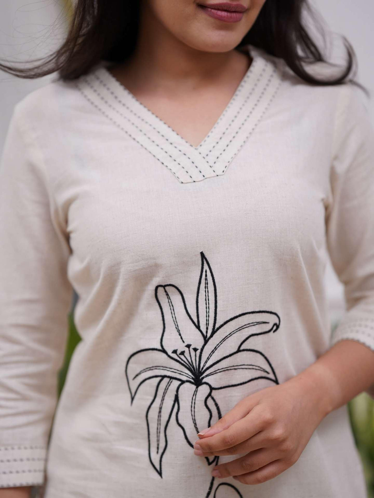 Women's Cotton Printed Straight kurti With Relaxed fit Pant