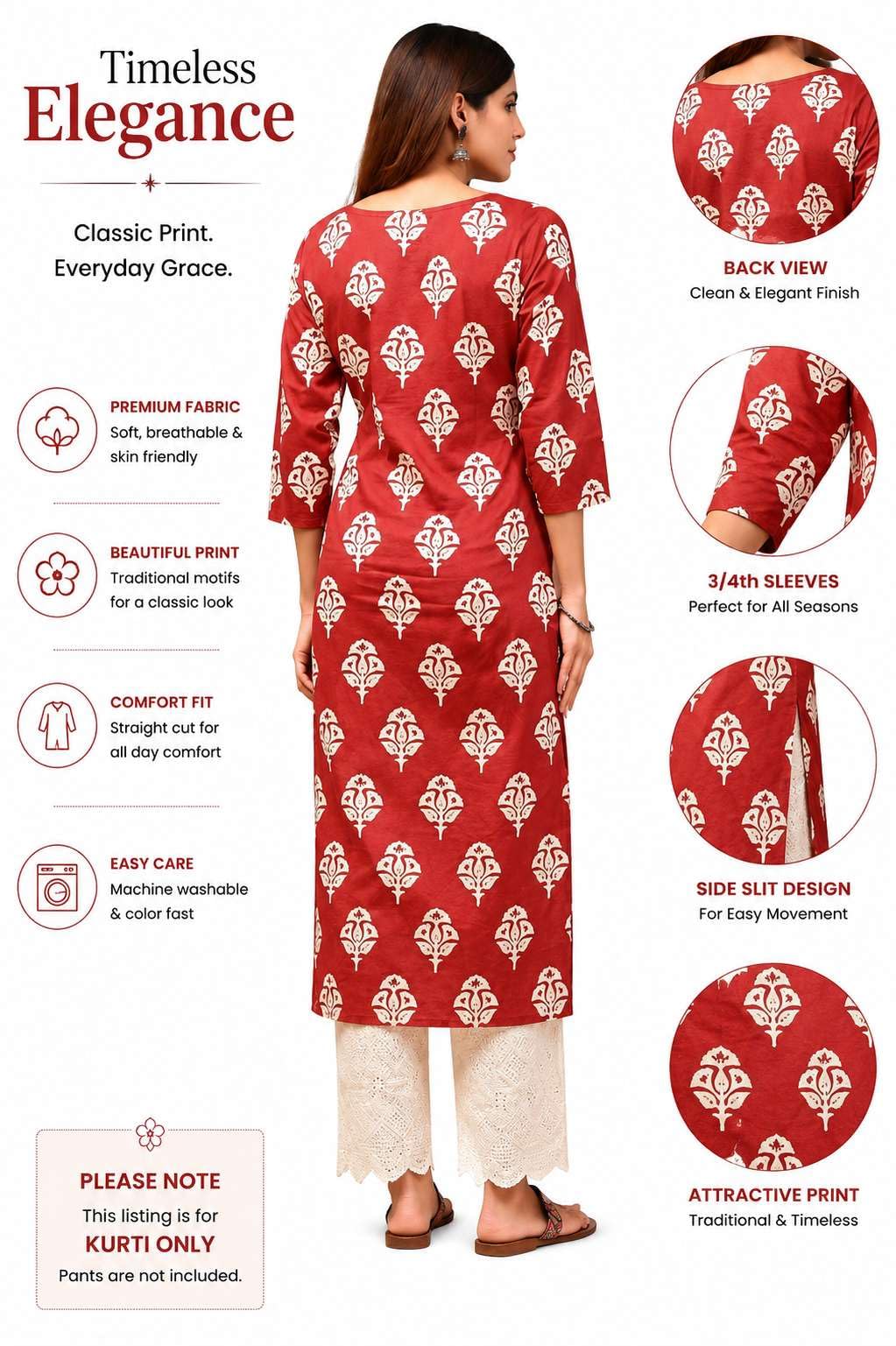 Women's Rayon Printed Straight Kurti With Pant Set