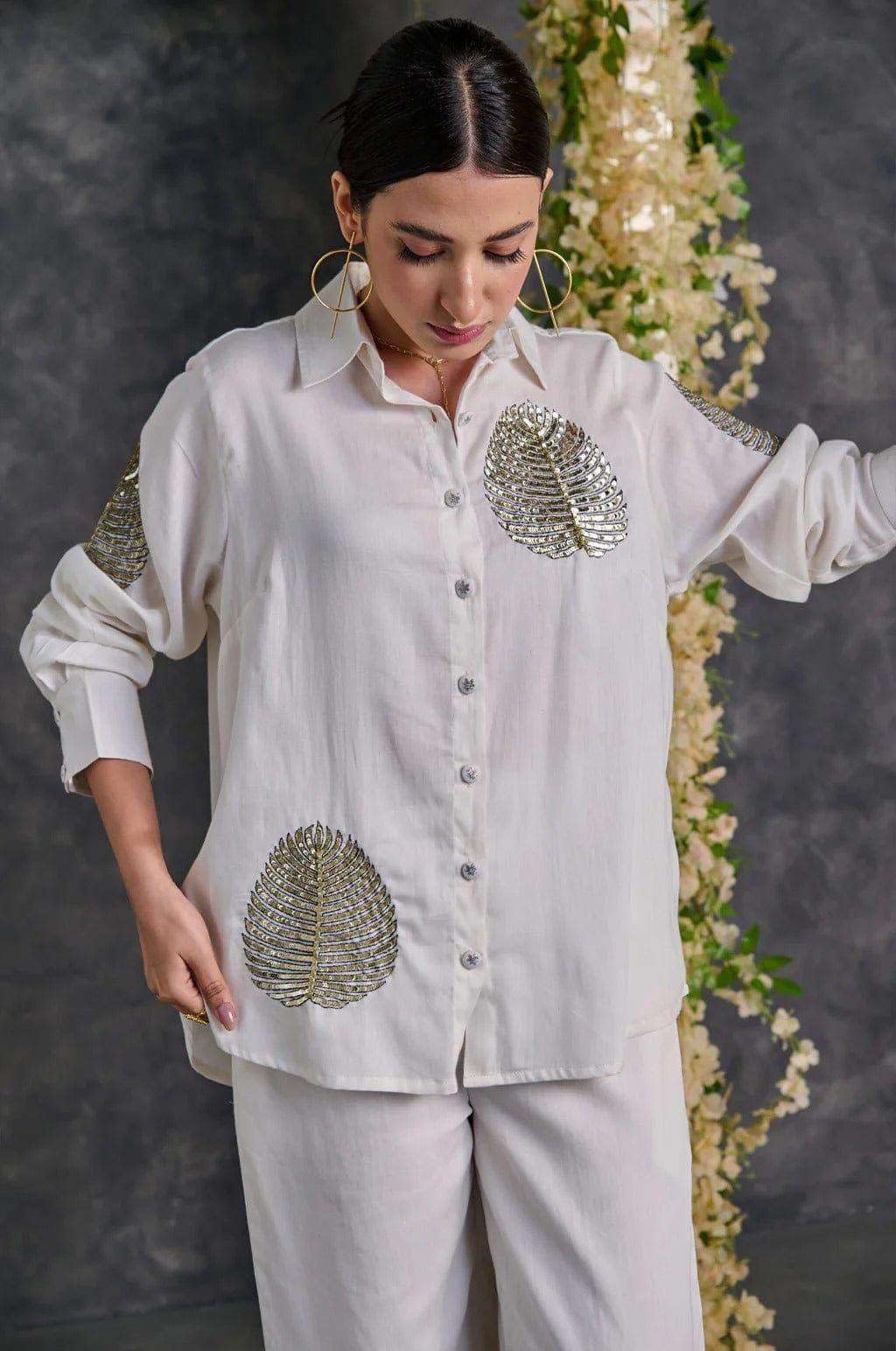 Women's Cotton Tunic & Straight Office Wear Collar-Neck Full Sleeves Suit Trouser and Top Set for Women Western Cord Set