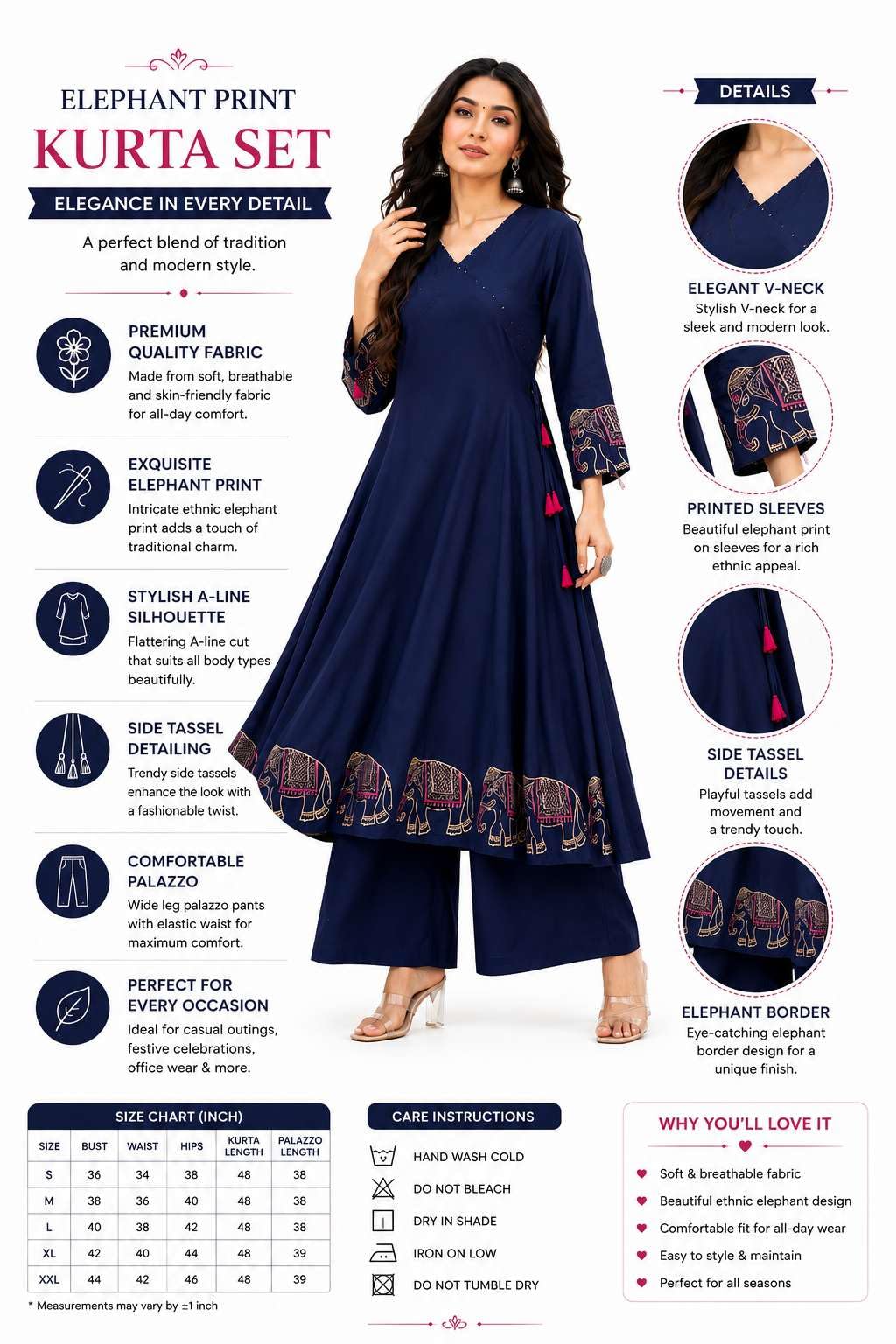 Women's Rayon Embroidered Straight Kurti With Pant Set